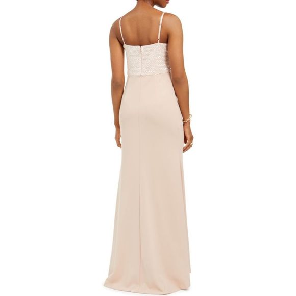 Vince Camuto Womens Pink Spaghetti Strap Full-Length Fit + Flare Evening gown - Picture 3 of 11
